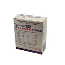 Xylocaine Injection - 2% with Adrenaline 1:80,000 - 5ml Ampoule - Pack of 10