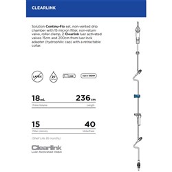 ClearLink Continu-Flo Solution Set - 236cm - Pack of 40