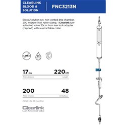 IV Blood Solution Set - Luer Lock - Clearlink - Pack of 40