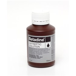 Betadine Antiseptic Solution - Hospital Grade - 100ml Bottle - Single