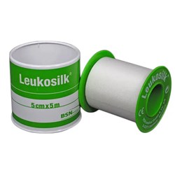 Leukosilk Tape - Green Spool - 5cm x 5m Roll - Single