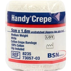 Handycrepe Bandage - Medium - White - 5.0cm - Pack of 12