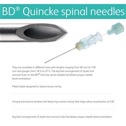BD Quincke Spinal Needle - 25G x 3" - Orange - Single