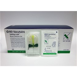 BD Vacutainer Safety-Lok Winged Set - 21G x 0.75" - 305mm Tubing - Luer - Pack of 50