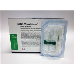 BD Vacutainer Push Button Blood Collection Set - 21G x 0.75" - 7" Tubing - Pack of 20