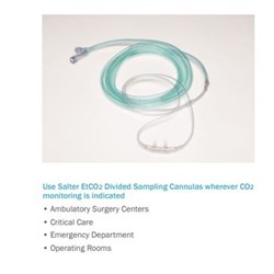 DIVIDED CANNULA ADULT NASAL O2 + CO2 7" LINE FEMALE LUER