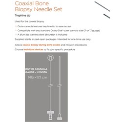 Osteo Site Coaxial Bone Biopsy Needle - 14G x 17.1cm - Single