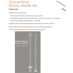 Osteo-Site Coaxial Bone Biopsy Needle - 14G x 22.1cm - Long  - Single