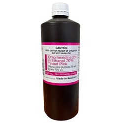 Chlorhexidine 2% in 70% Ethanol - 500ml - Tinted Pink - Single
