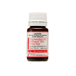 Chlorhexidine 2% in 70% Ethanol - 30ml - Tinted Red - Single