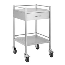 DRESSING TROLLEY STAINLESS STEEL 1 DRAWER 50X50X90 CM