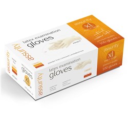 Assurity Latex Gloves - Non-Sterile - Powder-Free - X-Large - Pack of 100