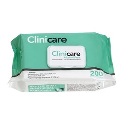 Clinicare Alcohol Free Wipe - Flatpack - 26 x 18.5cm - Pack of 200
