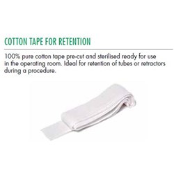 Cotton Tape - Sterile - 1.25cm x 1.5m - Pack of 100