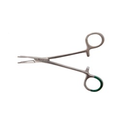 Mosquito Forceps - Curved - 12.5cm - Green Handle - Pack of 10