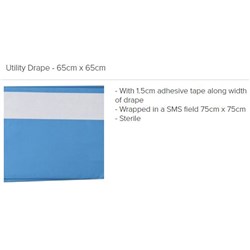 Utility Drape - Sterile - 65 x 65cm - Pack of 50