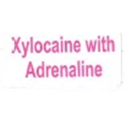 Label "Xylocaine and Adrenaline" - Sterile - Pack of 100