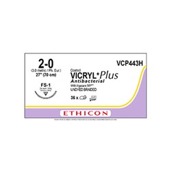 Ethicon Coated Vicryl Sutures 70cm 2-0 FS-1 24mm Pack of 36