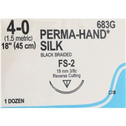 Silk Sutures - 2/0 - 26mm - Reverse Cutting - 45cm - Pack of12