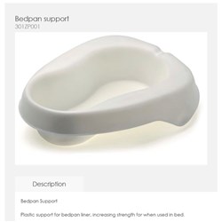 Bedpan Support - For DT8000 - Single