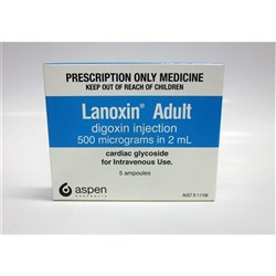 Lanoxin Injection - 500mcg - 5 x 2ml Ampoules - Single