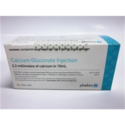 Calcium Gluconate Injection - 10% - 10ml - Pack of 10