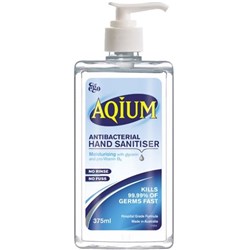 Aqium Hand Sanitiser Gel - 70% Ethanol - 375ml Bottle - Single