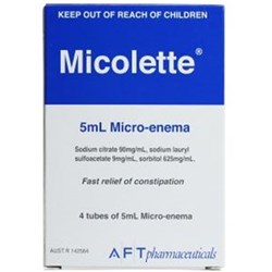Micolette Micro-Enema - 5ml Tube - Pack of 4