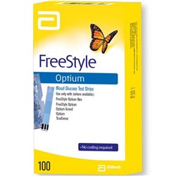 Optium Freestyle Blood Glucose Strips - Pack of 100