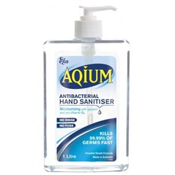 Aqium Hand Sanitiser Gel - 70% Ethanol - 1L Bottle - Single