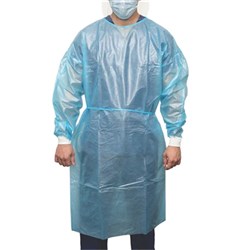 Isolation Gown - Disposable - Waterproof - Blue - 120cm - Pack of 100