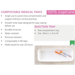Compostable Injection Tray - 20 x 7cm - Pack of 125