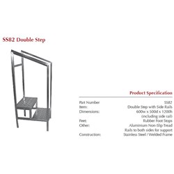 Double Step Stool - With Rails - 130kg Load Rating - Single