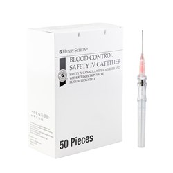 Safety IV Catheter Blood Control Pink 20G x1.0in 50pk