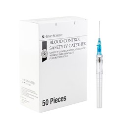 Safety IV Catheter Blood Control Blue 22G x1.0in 50pk