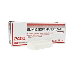 Henry Schein DE Slim & Soft Hand Towels - 2-Ply - 19.3 x 26cm - Pack of 2400