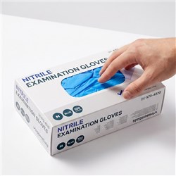 Essentials Nitrile Exam Gloves PF Blue Extra Small Box of 100