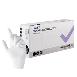 Essentials Latex Exam Gloves Powder Free Extra Small x100