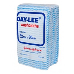 Daylee Washcloths - Blue/White - Pack of 20