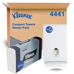Kleenex Compact Towel - Starter Kit - Pack of 15 and 1 Dispenser