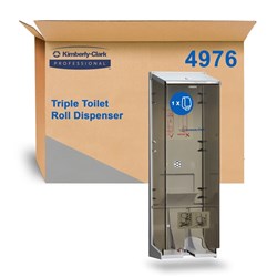 Toilet Roll Dispenser - 3 Roll - Clear Polycarbonate - Lockable - Single