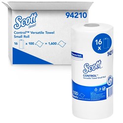 Scott Versatile Towel Roll - Small - 24.5 x 41.5cm - 100 Sheets - Pack of 16