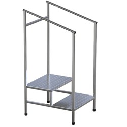 Step-Up Stool - Double - Stainless Steel - With Rails Both Sides - 200kg Capacity - Single