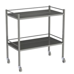 Dressing Trolley - With Rail - 750 x 490 x 900mm - Stainless Steel - Single