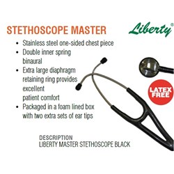 Liberty Master Stethoscope - Black - Latex-Free - Single