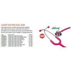 Stethoscope - Dual Head - Navy - Latex-Free - Single