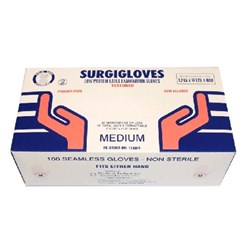 GLOVE SURGI NON-STERILE LATEX MEDIUM POWDER-FREE 100