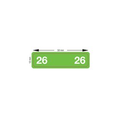 MediPrint 2026 Year Label 12mm x 50mm Green Pack of 500