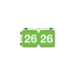 MediPrint 2026 Year Label 20mm x 40mm Green Pack of 500