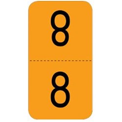 X-Ray Label - Top 8 - Orange - Pack of 500